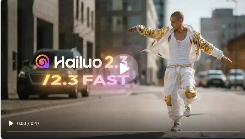 正式发布了其最新的视频生成模型——海螺 2.3 (Hailuo 2.3)